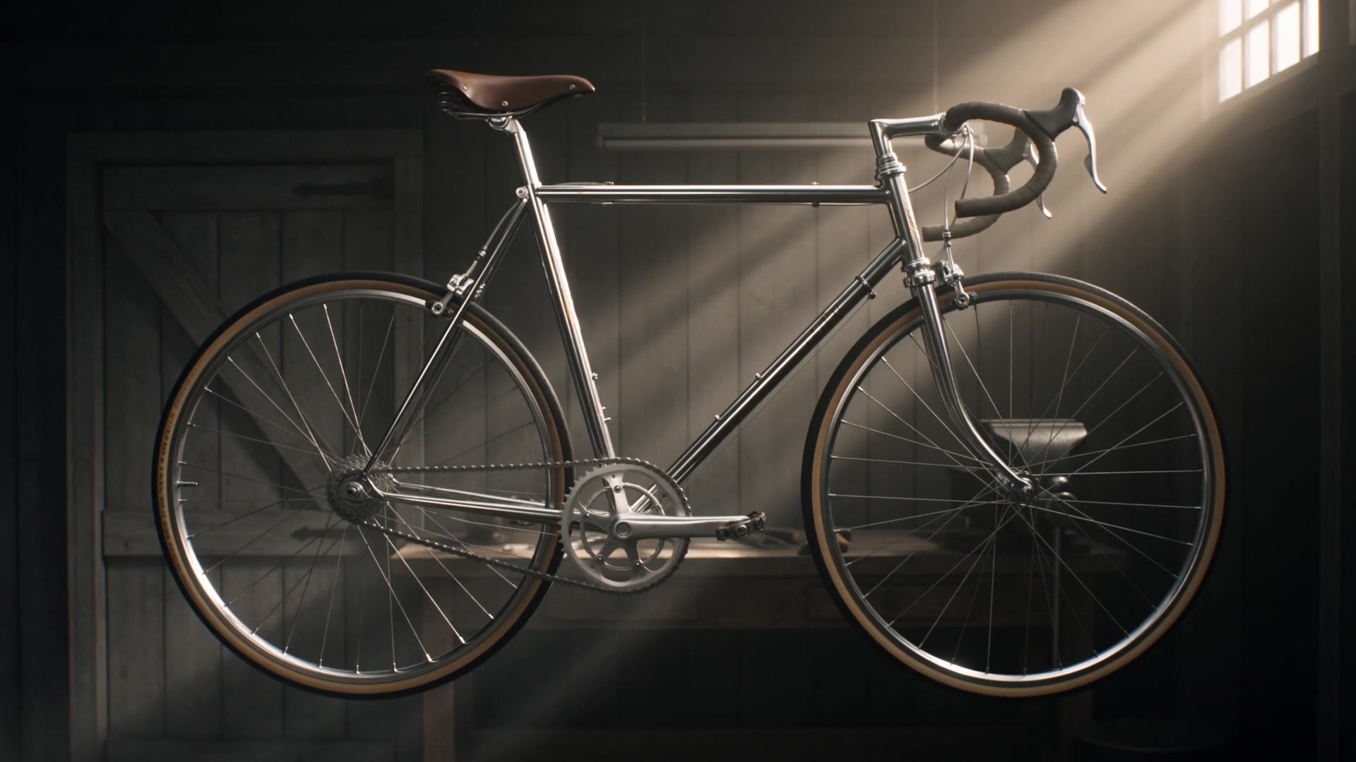 Ein klassisches Rennrad in der Werkstatt